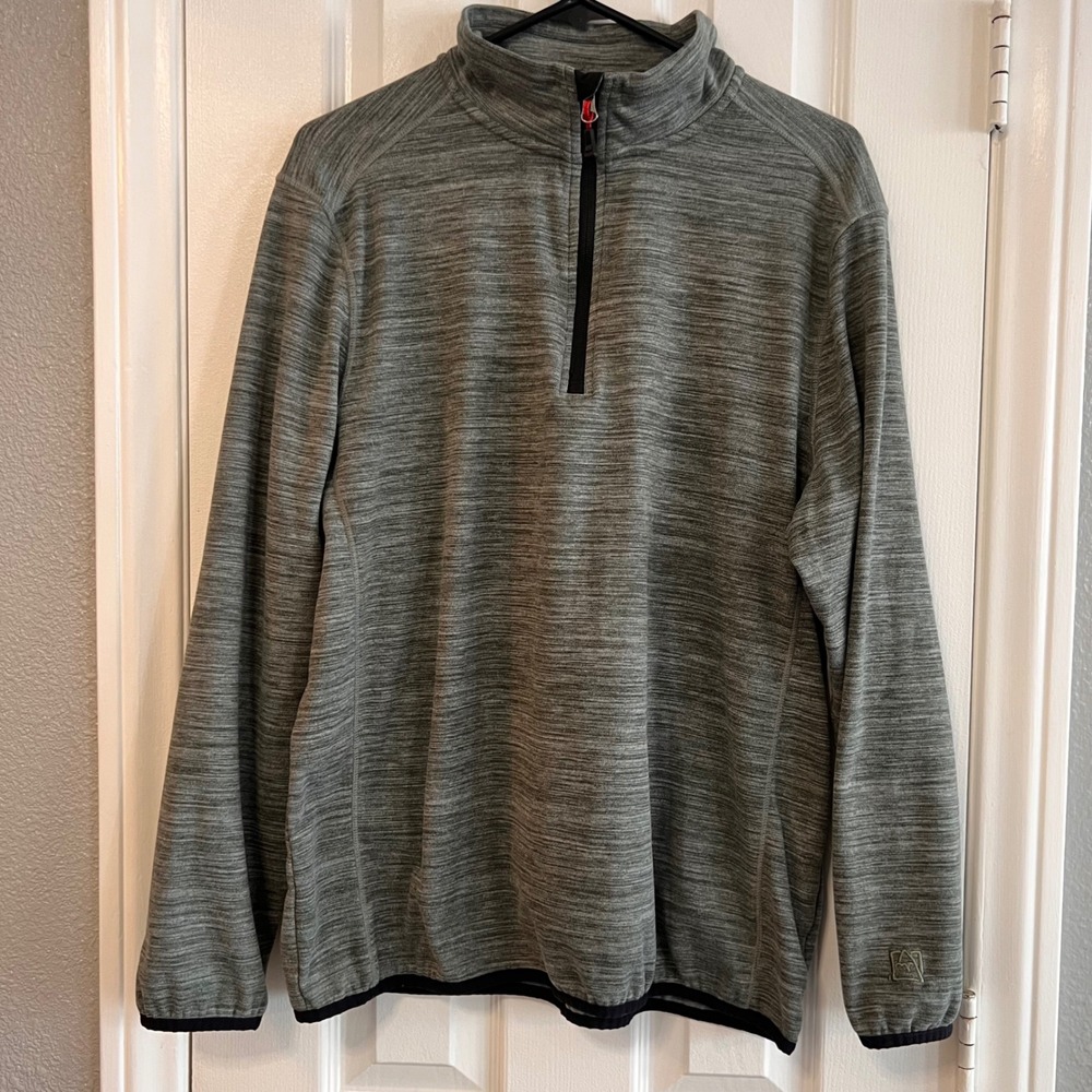 Avalanche Outdoor Supply Co Mens Large Gray Space Dye Quarter Zip Pullover